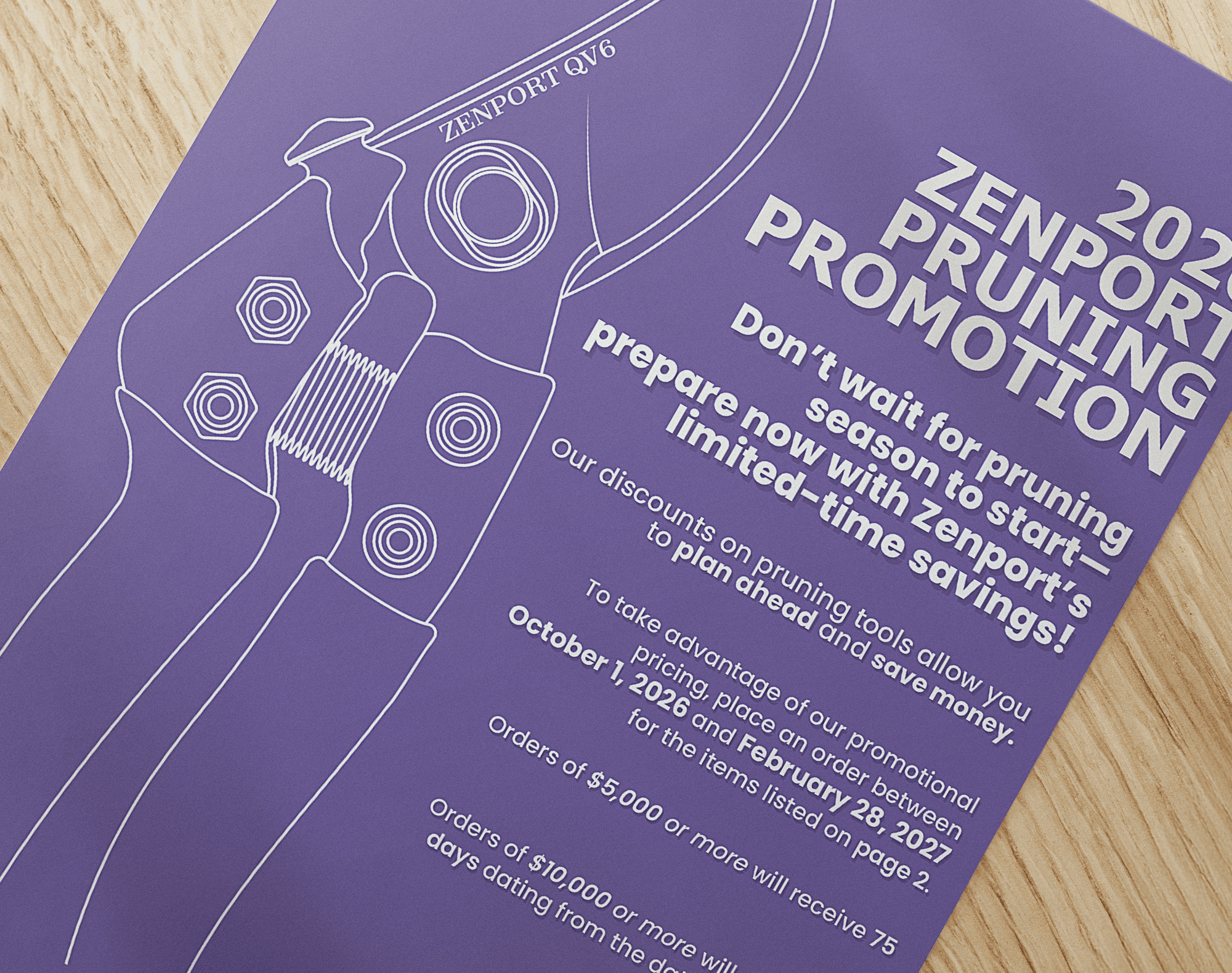 Marketing materials for Zenport Industries, including product photos, flyers, advertisements, and catalogs.
